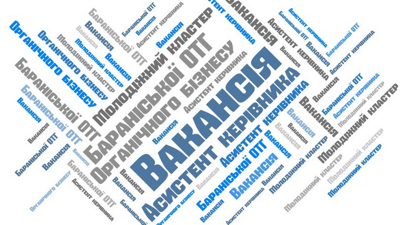 Вакансія асистента керівника проекту “Молодіжний кластер органічного бізнесу Баранівської ОТГ”