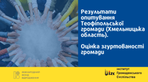 Результати опитування Теофіпольської громади (Хмельницька область). Оцінка згуртованості громади