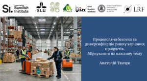 Продовольча безпека та диверсифікація ринку харчових продуктів. Міркування на важливу тему